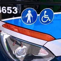 Exterior signage denoting the corresponding accessibility standard.