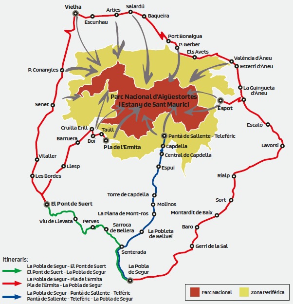 Mapa del Bus del Parc. Haz clic en la imagen para verla de mayor tamaño